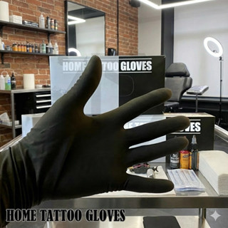 ถุงมือยางสีดำ ราคาพิเศษ Latex Gloves สำหรับช่างสัก ช่างเสริม…