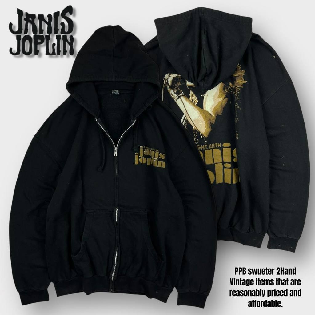 Janis Joplin Fashion Icon Zip Hoodie L (มือสอง)
