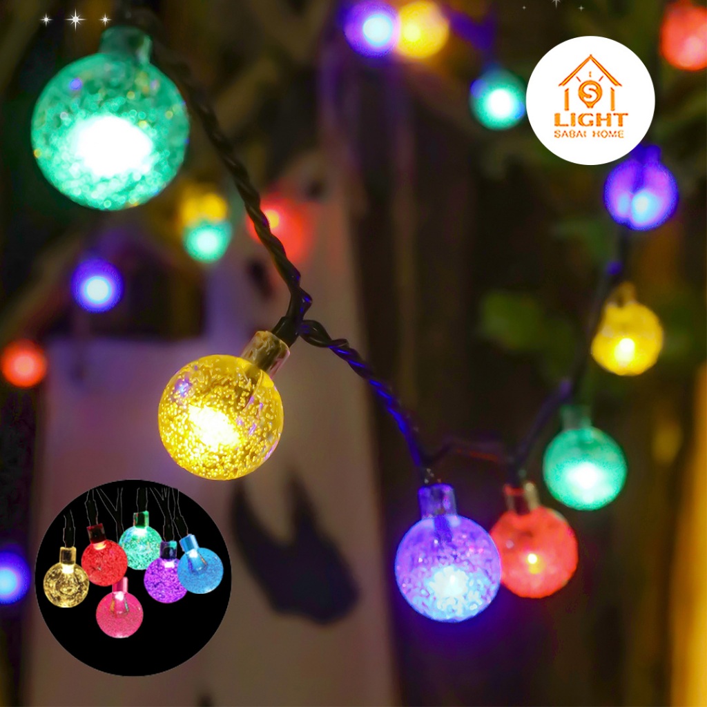 TSMไฟประดับทรงกลม LED｜ไฟลูกกลม｜ตกแต่งห้อง/ต้นคริสต์มาส｜ไฟเทศกาล 5 เมตร｜ขนาดให้เลือก｜แสงวอร์ม/RGB - รูปที่ 2