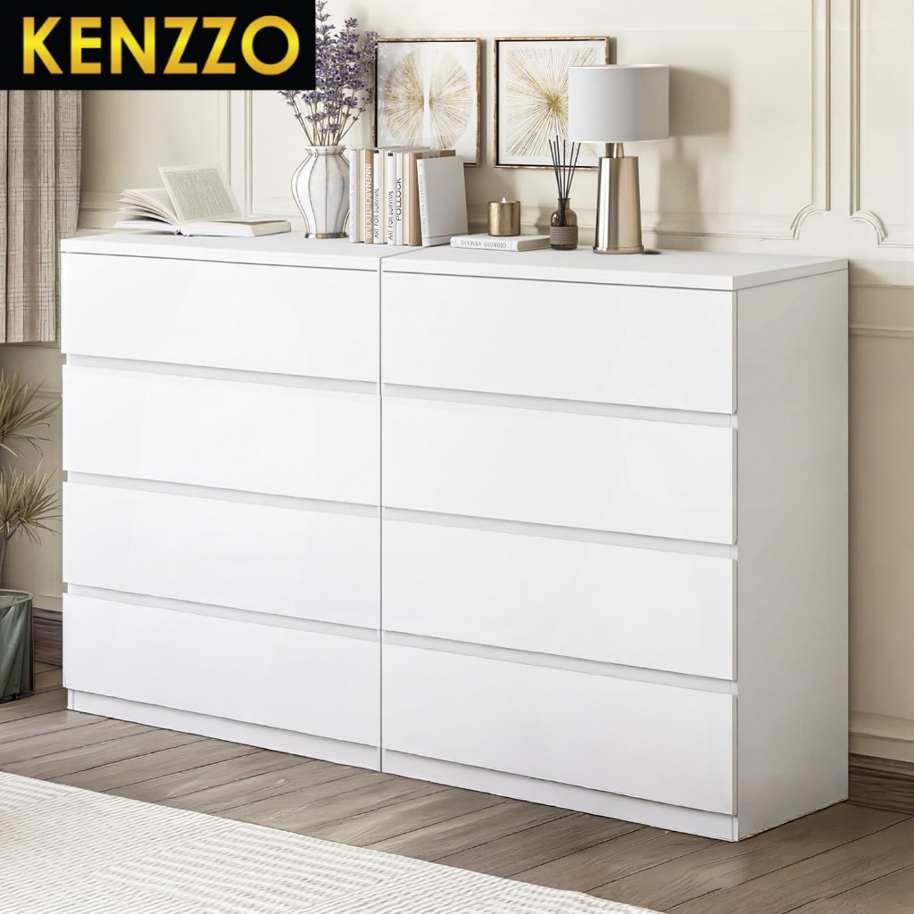 KENZZO : 3/4/5 ลิ้นชัก ลิ้นชักเก็บของ ตู้ลิ้นชัก ตู้ไม้ ลิ้นชักสีขาว สไตล์เรียบง่ายทันสมัย (Storage Chest)