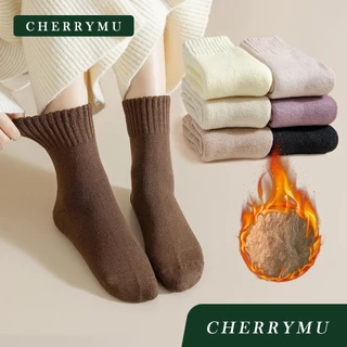 CHERRYMU รุ่นCJ29 ถุงเท้ากันหนาว ถุงเท้าบุขนกันหนาว ( 1 เซต มี 3 คู่)