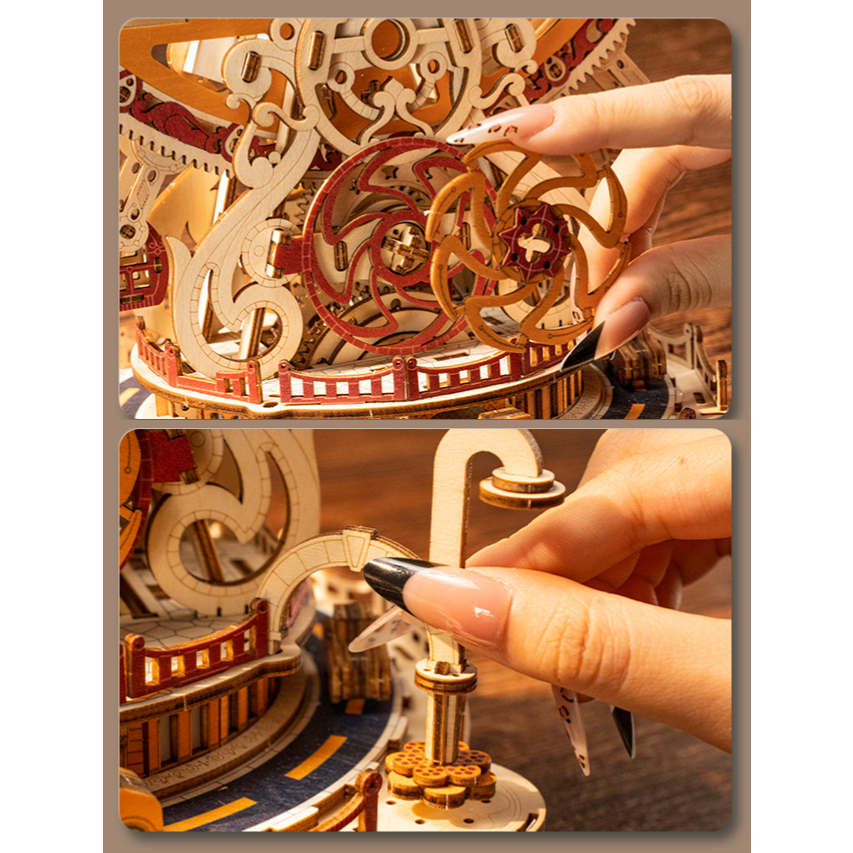 ส่งด่วนกทม.🎡 กล่องดนตรี DIY ม้าหมุน ชิงช้าสวรรค์ Surprise Playground ของเล่น ของขวัญ แต่งบ้าน LF09 - รูปที่ 5