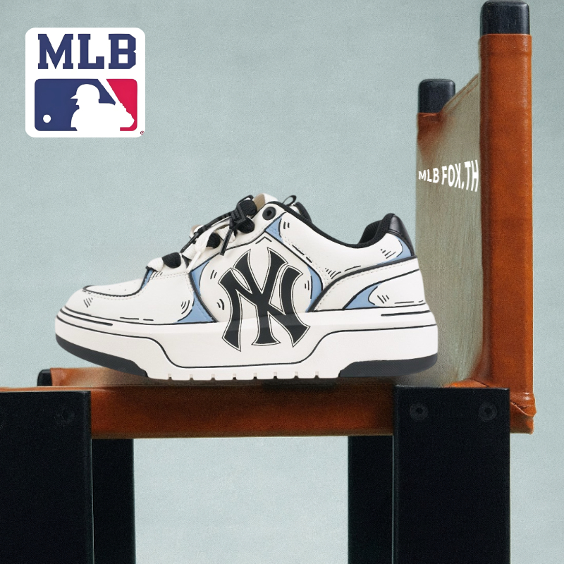 (💯ของแท้ 100%)  MLB Chunky Liner PU ACG hand-drawn graffiti Sneakers 3ASXCA12N-50WHS