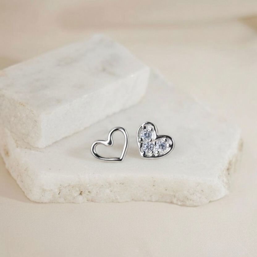 ✨Gems Joyas ต่างหูหัวใจเงินแท้ 92.5 (Silver)✨