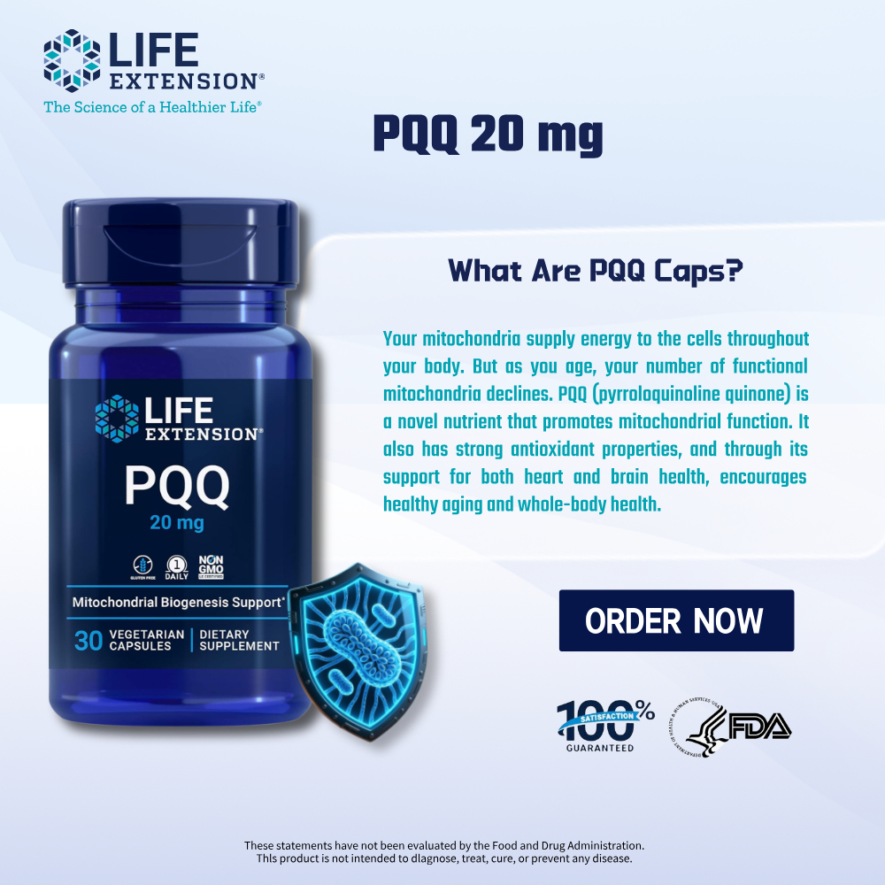 Life Extension PQQ 20 มก. 30 Vegetarian Capsules