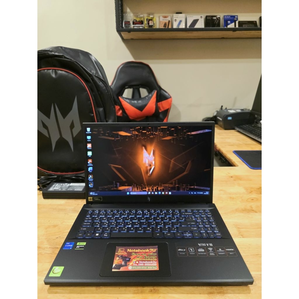 Acer Nitro V15 ANV15-51-578S i5-13420H RTX2050 RAM16GB.DDR5 SSD512GB.G4 สภาพนางฟ้า99.9%