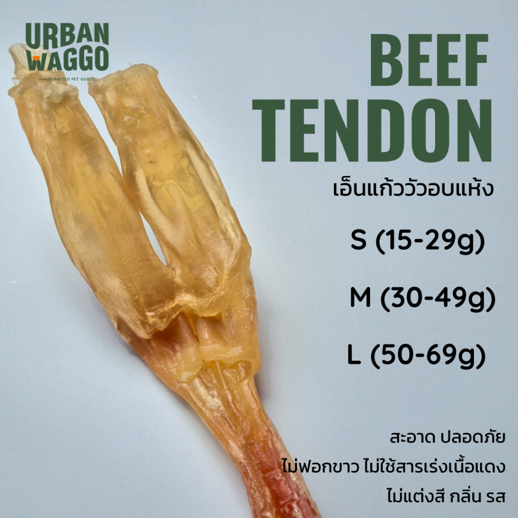 Beef Tendon เอ็นแก้ววัวอบแห้ง ขนมขัดฟัน ขนมสุนัข ขนมน้องหมา Urban Waggo