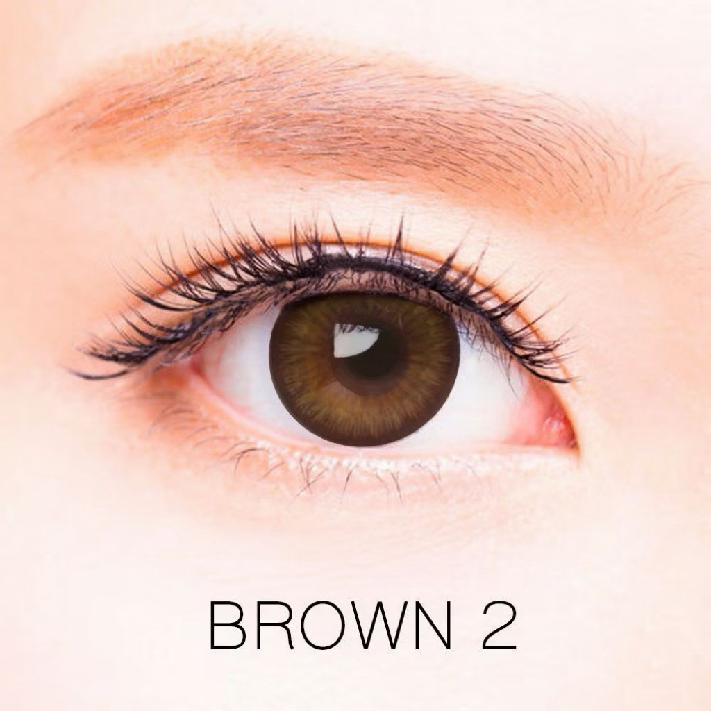 DUNA คอนแทคเลนส์สี BROWN II รุ่น P COLORS S ( 2 ชิ้น)  เบอร์ตา -100 รายเดือน