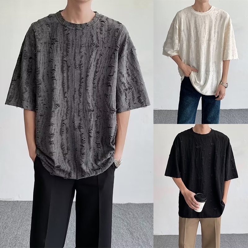 เสื้อยืดคอกลมสไตล์เกาหลี ยูนิเซ็กซ์ แขนสั้น สไตล์เบสิค มีสไตล์ มีให้เลือกหลายสี [COD]