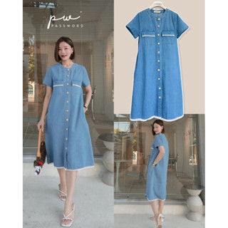 [ส่งเร็ว] Password 6300 เดรสยีนส์เนื้อนุ่มๆ คัดมาแล้วว่าเนื้…