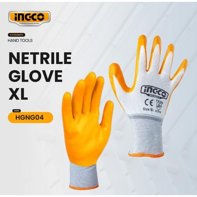 INGCO รุ่น HGNG04 ถุงมือเคลือบยางไนไตร ไซส์ XL