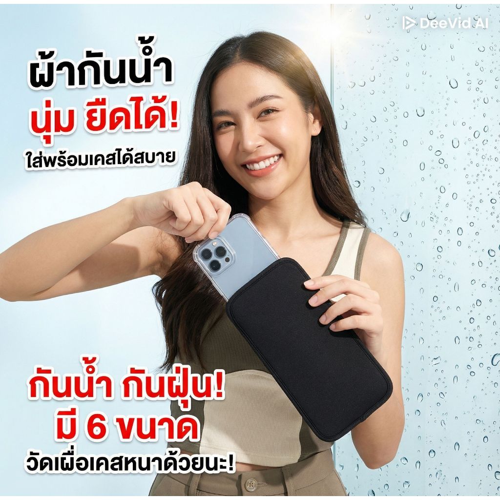 [+ ขายดี +] กระเป๋า ซองกันน้ำ ซอง ใส่มือถือ สำหรับ มือถือ 4.7 - 6.5 นิ้ว