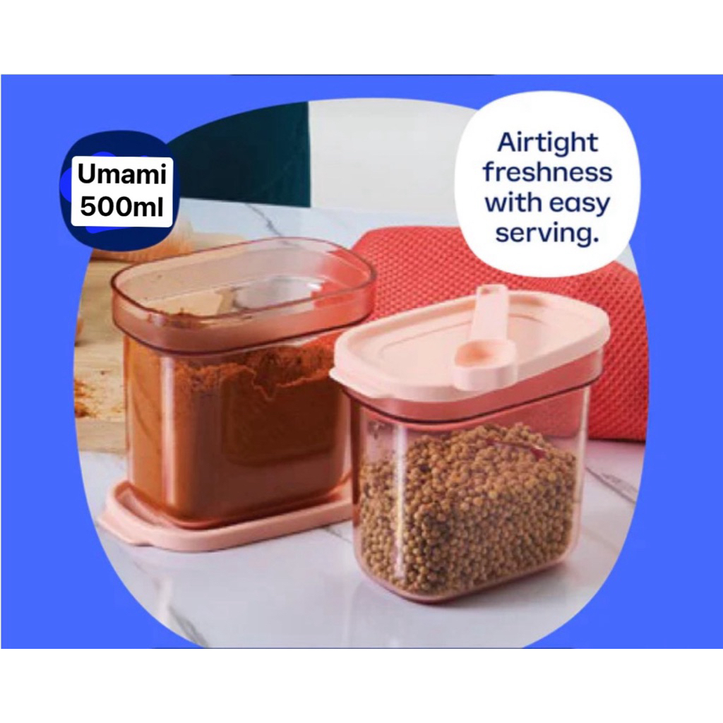 Tupperware รุ่น Umami Collection (1) 500ml มีช้อนในตัว ใส่ผงปรุง กันความชื้นได้ดีเยี่ยม