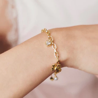 YVIS Love Gem Charms Brass Bracelet - YVIS X Proud O Wedding