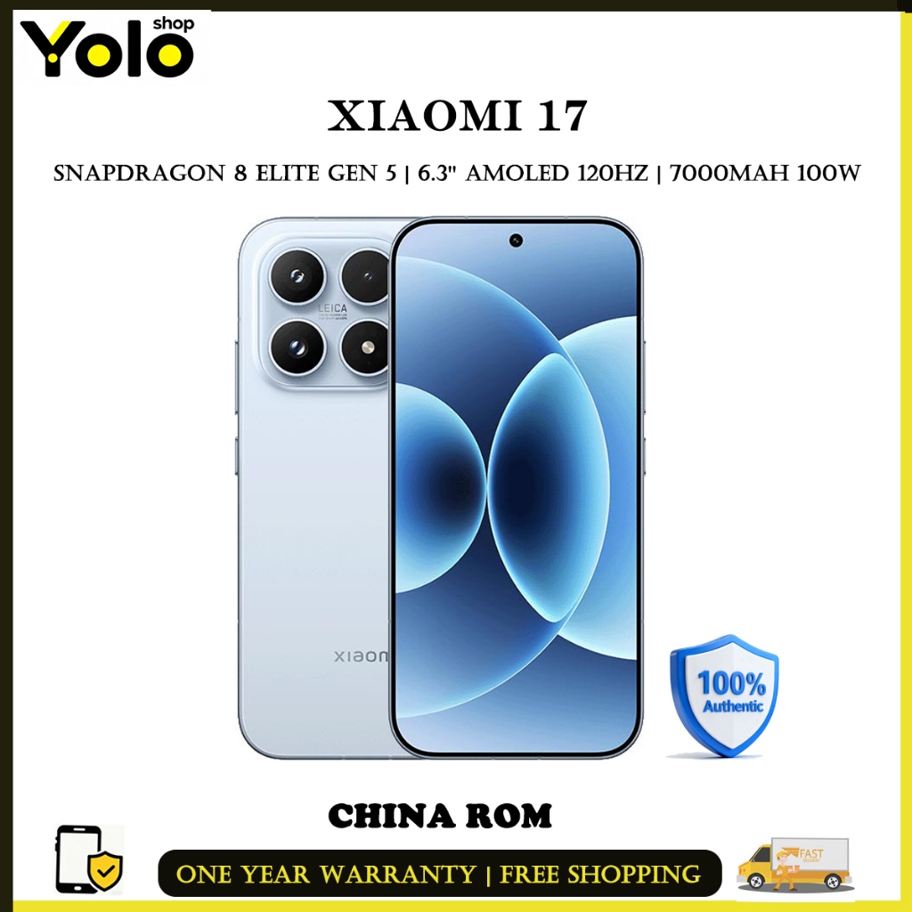 Xiaomi 17 Smartphone CN Version Snapdragon 8 Elite 6.3" OLED Display 50MP Camera 7000mAh Battery 100