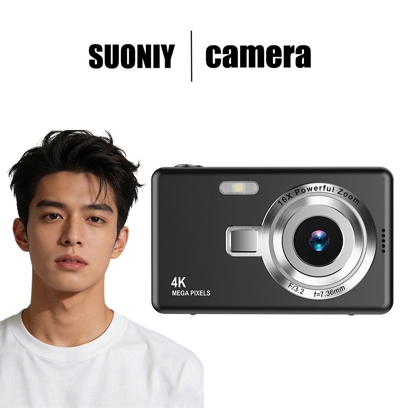 กล้องดิจิตอล WiFi 75MP 4K ซูม18X Vedio Digital Camera กล้องถ่ายรูปวีดีโอ 32GB SD