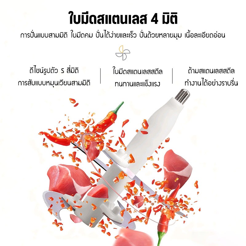💥รับประกัน 1 ปี💥เครื่องปั่น เครื่องปั่นพริก 3L เครื่องบดหมู ปรับความเร็ว 3 ระดับ ตัวเครื่องแข็งแรงทนทาน เสียงรบกวนต่ำ - รูปที่ 3