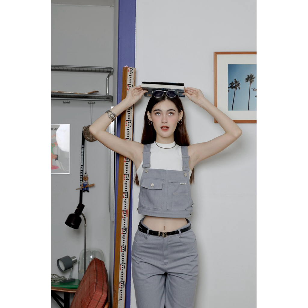 MILEY DENIM PASTEL BLUE OVERALLS