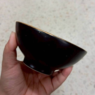 ถ้วยแบ่ง ถ้วยซุป ถ้วย 2 สี ถ้วยสีดำด้าน ขนาด 4.5 นิ้ว ถ้วยเซ…