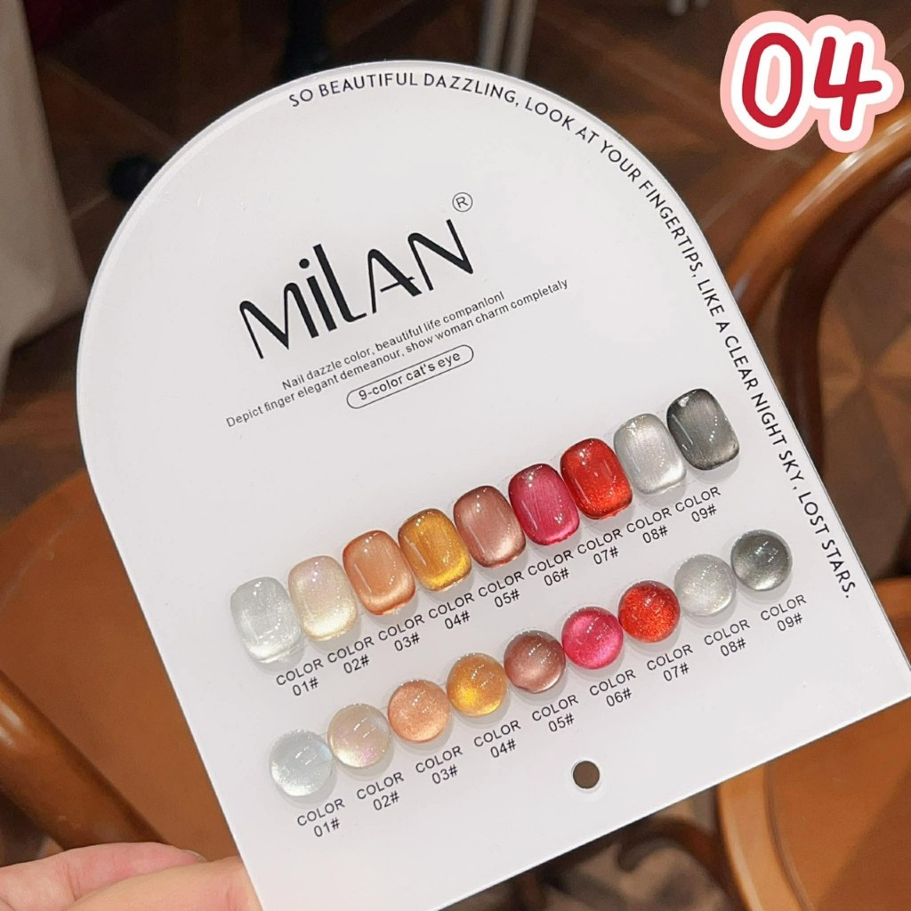Set Cateye Milan 9 สี ชาร์ทโค้ง No.04 สีเจล เล็บเจล