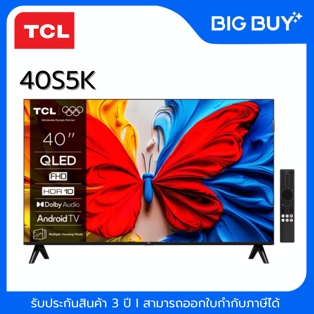 TCL ทีวี S5K Google TV  FHD QLED รุ่น 40S5K 40 นิ้ว ปี 2025