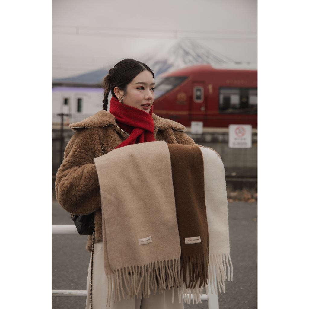 ผ้าพันคอ Small Scarf ไหมพรมผสมวูล งานทอนุ่มมาก คุณภาพเลยค่ะ