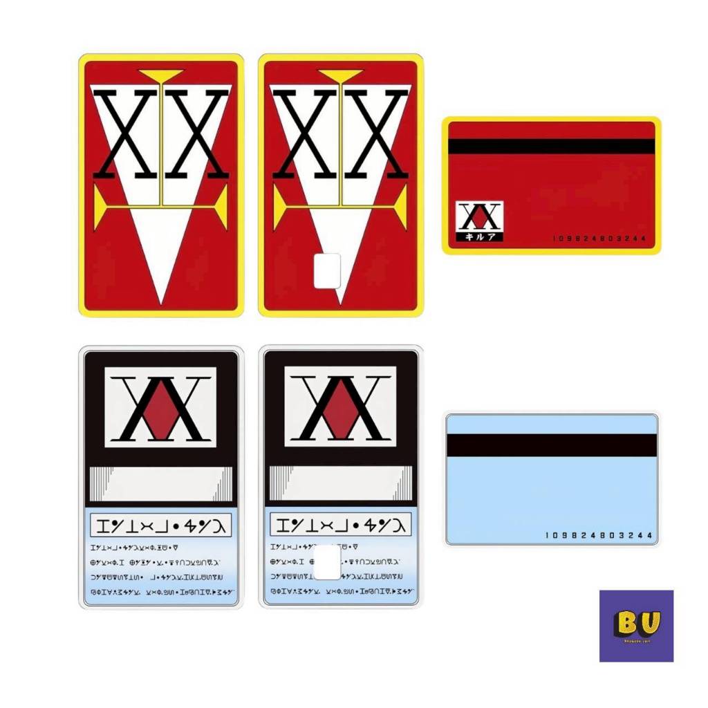 [ส่งฟรี] สติกเกอร์สำหรับติดบัตร ATM BTS VISA [ลาย : Hunter x Hunter License ใบอนุญาตฮันเตอร์] กันน้ำ วัสดุพรีเมี่ยม : BU