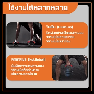 (พร้อมแผ่นดัมเบล) BG แกนเคตเทิลเบล KETTLEBELL BLUE อุปกรณ์เสริมดัมเบล ใส่คู่กับแผ่นดัมเบล แกน 1 นิ้ว