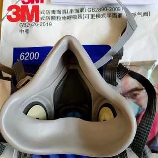 3M หน้ากากกันสารเคมี รุ่น 6200 ขนาดกลาง พร้อมตลับกรอง 6001, ฟิลเตอร์ 5N11, ฝาครอบ 501ของแท้ 100%