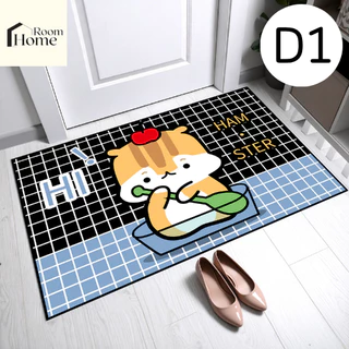 พรม3Dห้องครัว ลายการ์ตูน สัตว์น่ารัก (ไร้ขอบ) ขนาด 40X60cm พรมปูพื้นในห้องครัว พรมเช็ดเท้า พรมปูพื้น ซับน้ำดี ยางกันลื่น