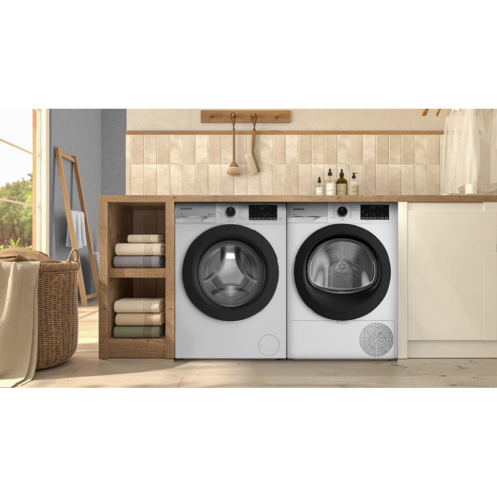 เครื่องอบผ้าฝาหน้า HITACHI TD90YFE 9 กก._ของใหม่มอเตอร์ประกัน10ปี