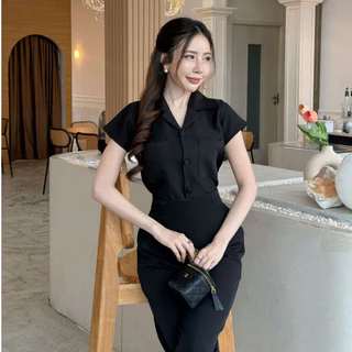[S-2XL] เสื้อคอปกเบเซอร์ทูโทนแขนสั้นน่ารัก.V1