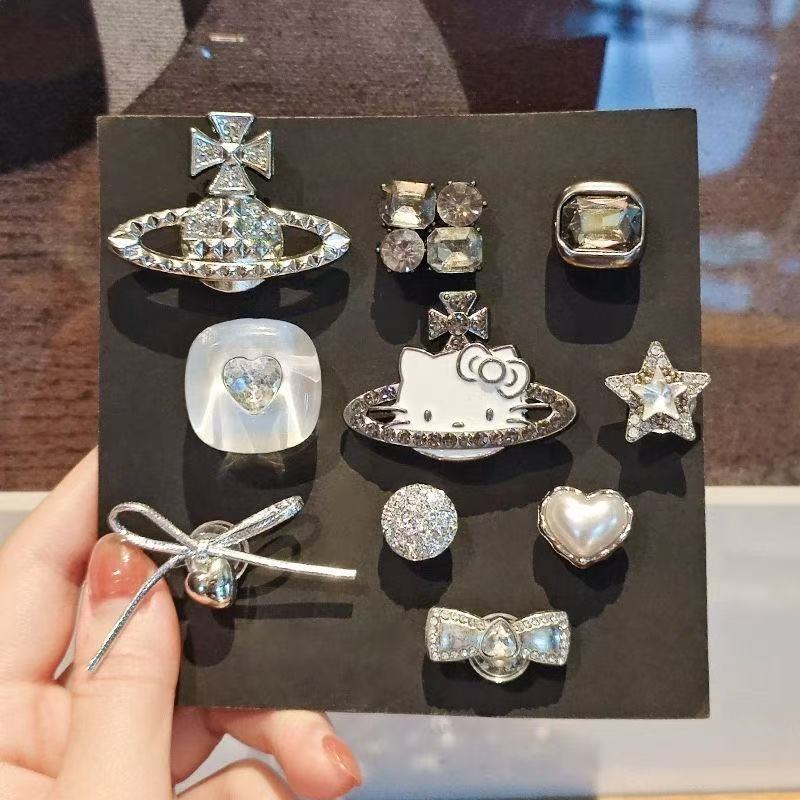 บิ๊กแพลนเน็ต KT รองเท้าหัวเข็มขัดหลุมอุปกรณ์ฟิตติ้งรองเท้าดอกไม้อุปกรณ์ตกแต่งสเตอริโอ DIY พรีเมี่ยมถอดรองเท้าดอกไม้