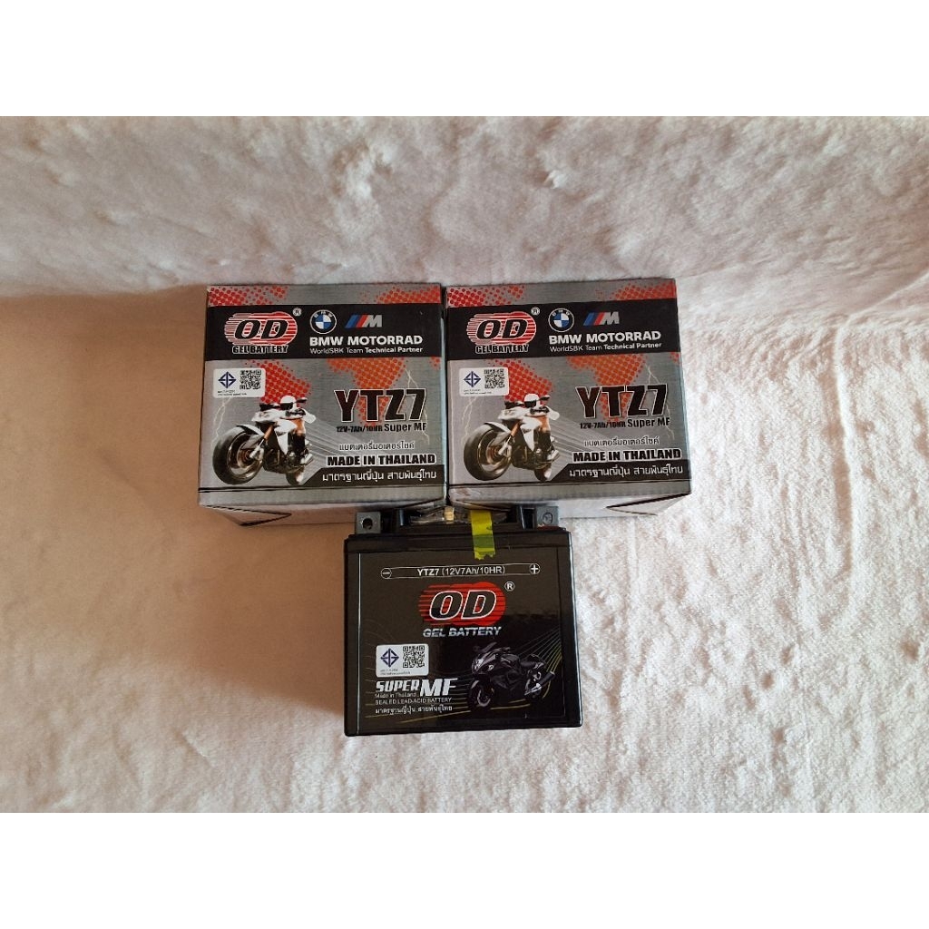 OD Gel Battery แบตเตอร์รี่มอเตอร์ไซค์ รุ่น YTZ7 12V-5AH/10HR 12V-6AH/10HR 12V-7AH/10HR ของแท้ คุณภาพ