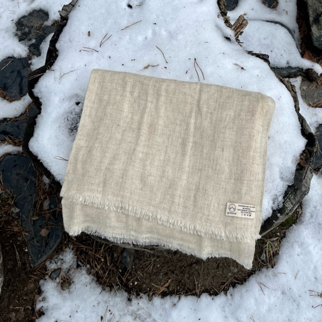 กราวด์ ผ้าพันคอวูลพรีเมียม สีวานิลา / ground premium wool scarf - Vanilla Vibe