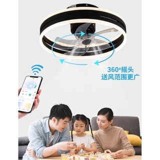 พัดลมโคมไฟเพดานอัจฉริยะ WiFi รุ่นใบพัดซ่อน 360° (รองรับแอป Tuya Smart)