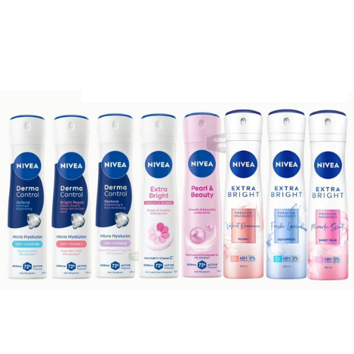 ลดเพิ่ม 30% 🔥 Nivea Derma Control Spray นีเวีย สเปรย์ลดเหงื่อและระงับกลิ่นกาย 150ml เลือกสูตรด้านใน