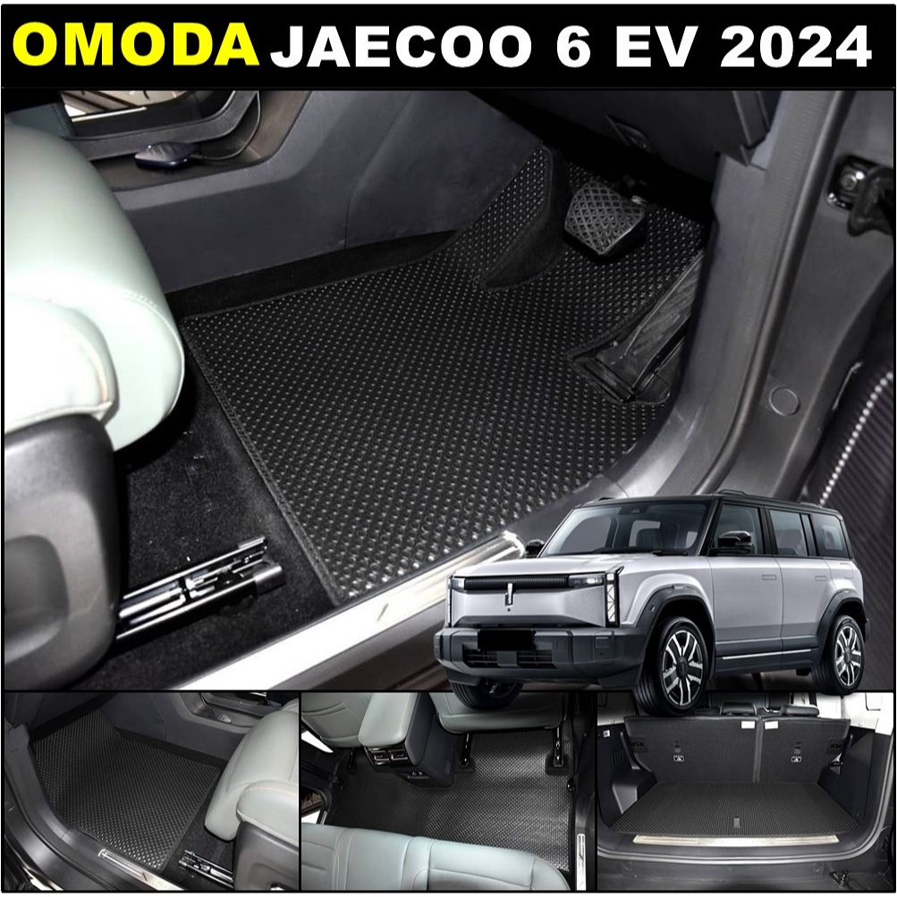 พรมปูพื้นรถยนต์ OMODA JAECOO J6 EV 2024 พรมกระดุม โอโมดา เจคู เจ6 สีดำ เข้ารูป ในรถ เต็มคัน