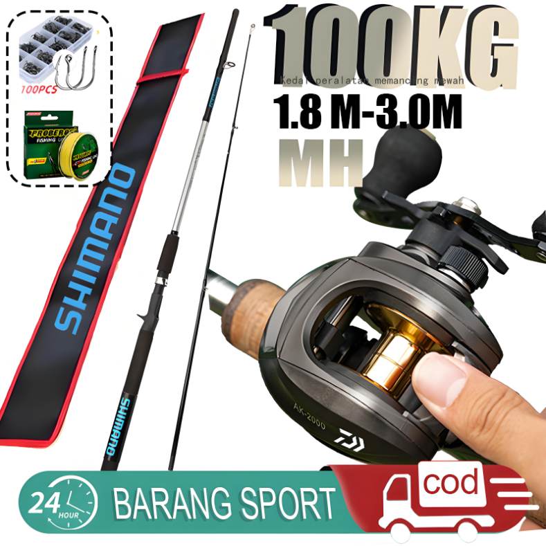 2025 NEW SHIMANO ส่งไวจากไทย รอกเบสพร้อมคัน เบ็ดตกปลา โลหะ รอกตกปลา ครบชุดชุด สปินนิ่งคันเบ็ดตกปลา ฟ