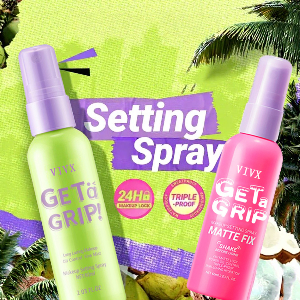 VIVX Get a Grip! Makeup Setting Spray Dewy Fix-Matte Fix-Acne Soothing-Hydro Fix สเปรย์ล็อคเมคอัพ ควบคุมความมัน ติดทนนาน