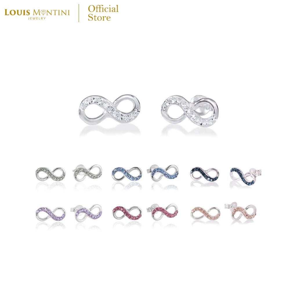 [ส่งด่วนฟรี] Louis Montini (Jewelry) Sterling Silver 925 Earrings ต่างหู ต่างหูผู้หญิง รูป Infinity LJER02