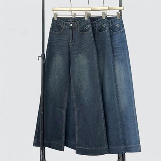 Atipashop - COLETTE STRAIGHT JEANS (#A038) กางเกงยีนส์ ขายาว ทรงกระบอกกลาง ผ้ายืดนุ่ม ปัก ATP