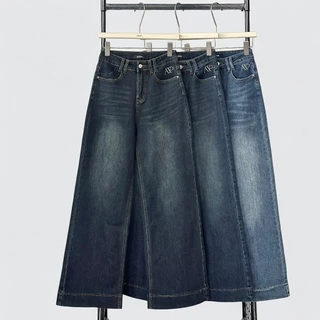Atipashop - COLETTE STRAIGHT JEANS (#A038) กางเกงยีนส์ ขายาว ทรงกระบอกกลาง ผ้ายืดนุ่ม ปัก ATP