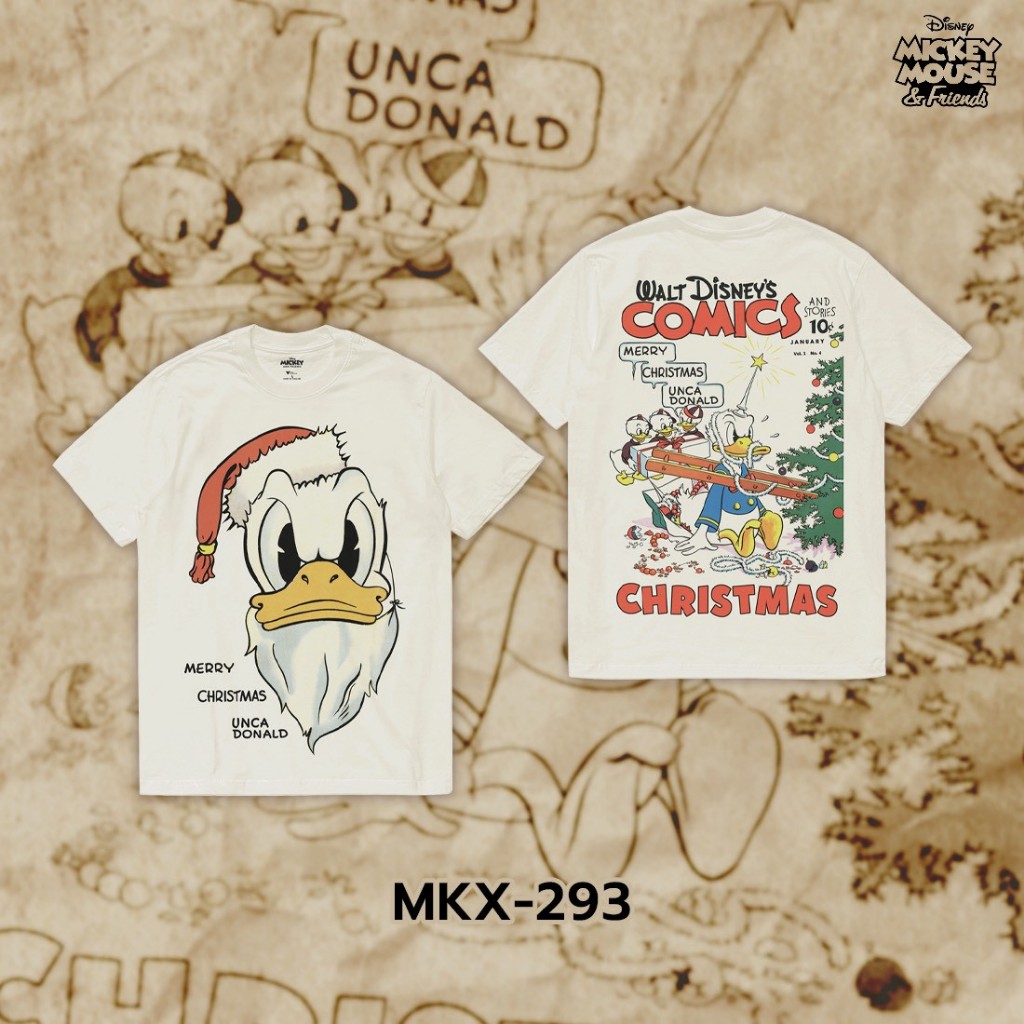 Power 7 Shop เสื้อยืดการ์ตูน "Donald Duck" ลิขสิทธ์แท้ DISNEY (MKX-293-สีครีม)