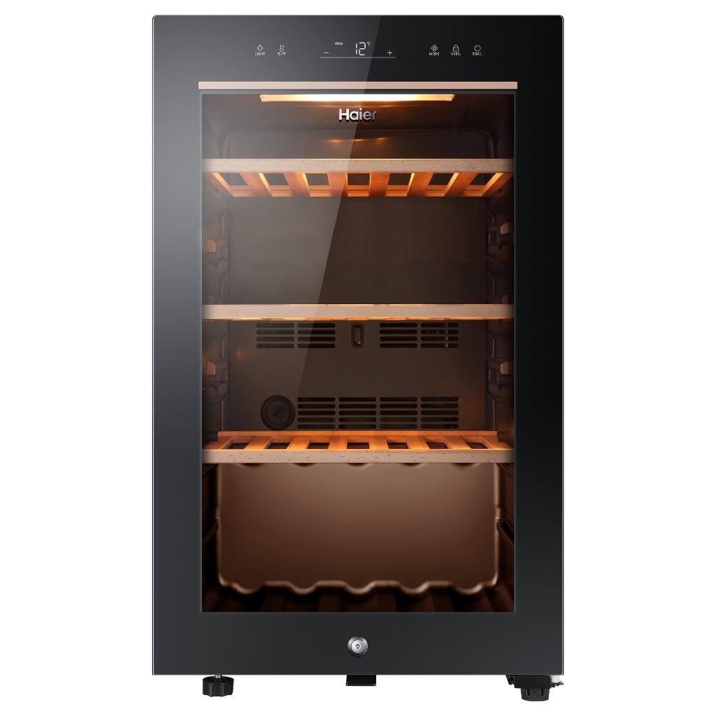Haier wine cooler, capacity 4.1 cu. ft. / 116 liters (can hold up to 49 bottles), model JC-116