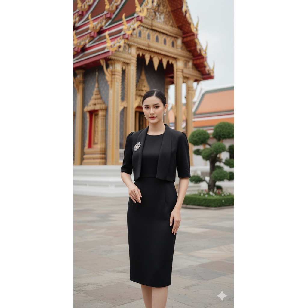 018เดรสงานเชท2ชิ้นมี4สีให้เลือกแบบสวยผ้าโปแลนด์ใส่ออดงานสวยสุภาพผ้าหน้ากำลังดี