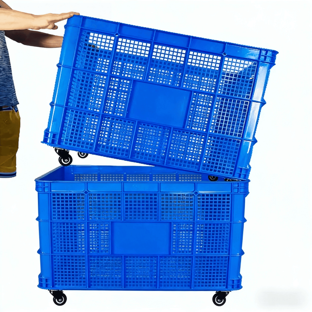 FORYO กล่องเก็บของ ลังพลาสติกโปร่ง ตะกร้าพัสดุ  รับน้ำหนัก 200KG  เกรดอุตสาหกรรม แข็งแรงมาก 86cm - รูปที่ 2