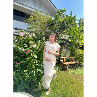 |มาใหม่|Minirin เซตเสื้อคลุมท้อง + กระโปรงคลุมท้อง ให้นมได้ผ้าคลุมให้นมในตัว M61 Mira set (มีซับใน)