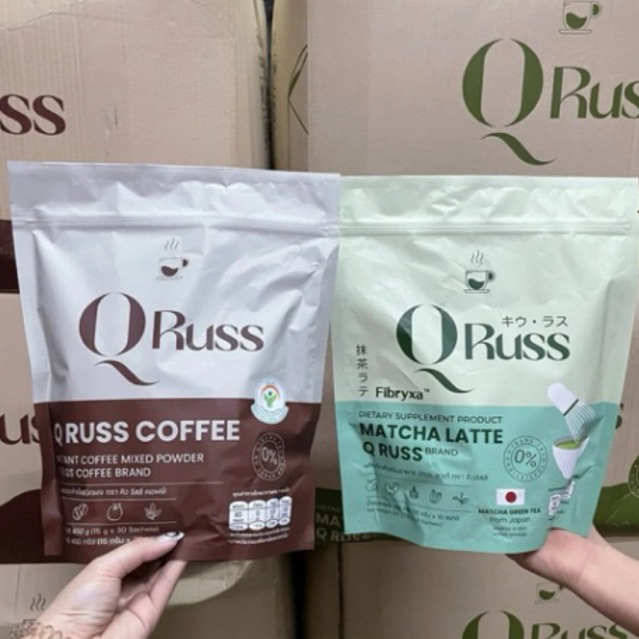 Q Russ coffee & Matcha กาแฟปรุงสำเร็จรูปชนิดผง Mix Powder Q Russ