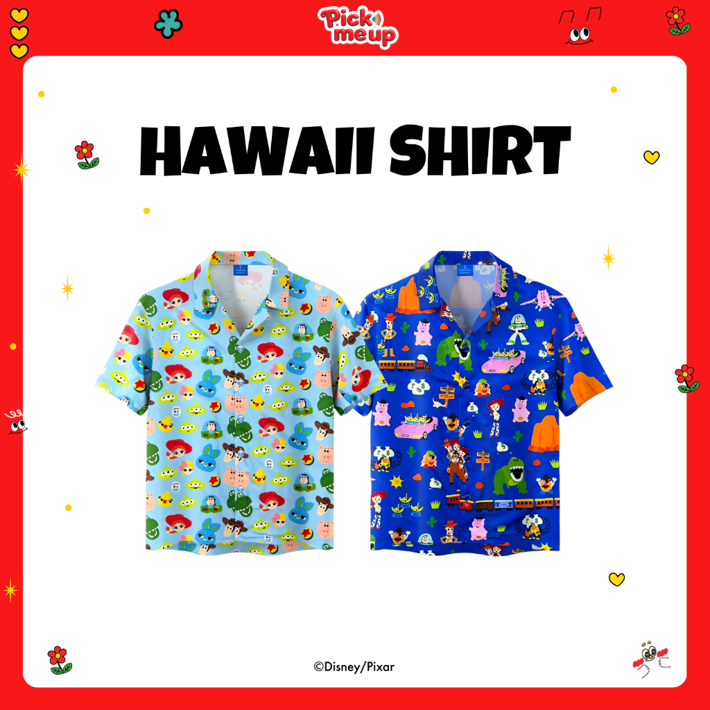 PickMeUp เสื้อฮาวาย ลาย Disney Characters ลิขสิทธิ์ Disney